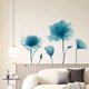 thumbnail image 1 of Adhesivos de pared de tul con estampado floral azul, elegantes calcomanías de PVC, 1 of 3