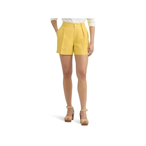 Lauren Ralph Lauren Women's Pleated High-Rise Dressy Shorts, Yellow 2