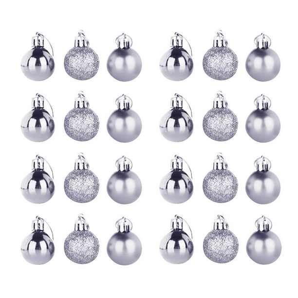 Colgante Para Árbol De Navidad, Bola Decorativa Navideña, Bola Decorativa De Plástico, Colgante De 3 Cm, 24 Unidades