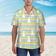 thumbnail image 4 of Haiem Rainbow Rabbit Printed Hawaiian Shirt for Men - Men’s Casual Beach Summer Shirts - Stretch Fabric with Modern Fit-X-Large, 4 of 9