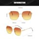 thumbnail image 2 of Gafas de sol cuadradas retro para tiro callejero, gafas de sol de moda con montura grande, hechas de metal, 2 of 5