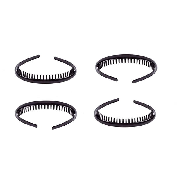 DMtse Conjunto De 4 Diadema De Plástico De Moda Peine De Dientes Diadema Accesorio De Aro para El Cabello Negro para Mujeres Y Hombres