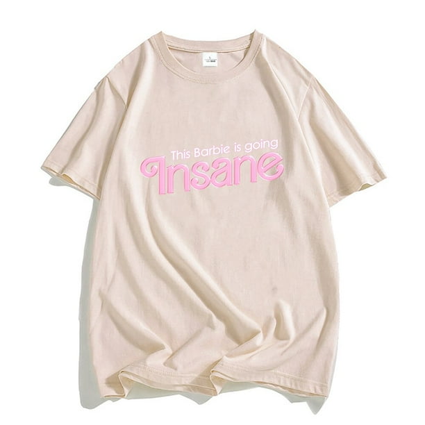 Going Insane barbenelf camisetas rosas camisetas 100 de algodon camisetas sueltas de verano ropa informal de cuello redondo camiseta de manga corta Walmart en linea