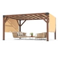 thumbnail image 2 of Luku 12x14 FT Wooden Pergola, Cedar Wood Gazebo with Arched Roof, Outdoor Garden Shelter with Stakes Included, Patio, Deck, Backyard, Lawn, 2 of 8