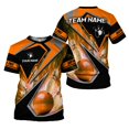 thumbnail image 6 of Personalized Bowling 3D Shirt, Custom Team Name and Name Bowler Gift shirt, 3D All Over Printed Shirt for Men Women (Red, S), 6 of 10