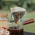 thumbnail image 4 of Pouring Coffee Filter Foldable Portable Stainless Steel Travel Rack Funnel Tool, 4 of 10