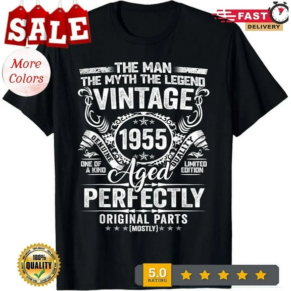 70 Years Old Gift Vintage 1955 Man Myth Legend 70Th Birthday T-Shirt Unisex S-5XL Hot Trending Shirt, Vintage Birthday Gift