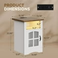 thumbnail image 7 of Homall Nightstand Set of 2 with Charging Station & Adjustable LED Lights, End Table Bedside Table with Glass Door & Open Shelf for Bedroom Living Room, White, 7 of 7