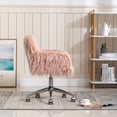 thumbnail image 4 of Fluffy Chair With Gold Plating Base Makeup Vanity Chair Home Office Chair Accent Chair For Living Room Bedroom, 4 of 9