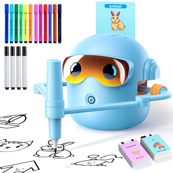 Robot de dibujo NAUQUOHZ Montessori para niños de 3 a 8 años con 100 tarjetas