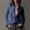 Navy, variant on Women's Solid Color Lapel Long Sleeved Vintage-Inspired White Button-Up Ruffle Cuff Shirt