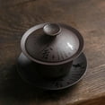 thumbnail image 2 of Purple Sand Cover Bowl Tea Cup Raw Mine Purple Sand Tea Bowl Cover Bowl Kung Fu Ceramic Tea Set Tea Infuser, 2 of 5