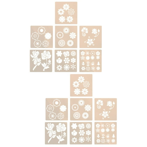 Masteelf 14 Pcs  Flowers Painting Template DIY Hollow Painting Stencils (Random Style)