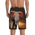thumbnail image 3 of Naloa Elephant Sunset in Kenya Men's Short Pajama Pants, Lounge Comfort Shorts with Elasticized Waistband and Side Pockets - 4X-Large, 3 of 9