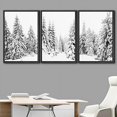 thumbnail image 3 of IDEA4WALL Framed Wall Art Print Set Winter Wonderland Snowy Pine Tree Forest Nature Modern Decorative Boho for Living Room, Bedroom, Office - 16"x24"x3 Black, 3 of 5