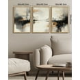 thumbnail image 6 of SHENIFY Black Gray Abstract Landscape Wall Art 16x24in3pcs Natural Framed Brown Tan Neutral Minimalist Modern Decor Artwork Prints Rustic Hallway Bedroom, 6 of 7