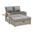 thumbnail image 2 of Furniture of America Bahia Faux Wicker Patio Reclining Lounge with Storage Bench, Gray, 2 of 7