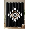 thumbnail image 4 of Fsddascl Black White Beige Boho Shower Curtain Set - Long 72" x 84" Washable Bathtub Curtain with 12 Hooks, Western Geometric Aesthetic Waterproof Fabric Stall Shower Curtains for Bathroom/Bathtub, 4 of 6