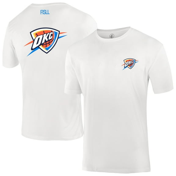 Unisex-FISLL White Oklahoma City Thunder Burst Logo T-Shirt