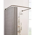 thumbnail image 4 of U Shaped Shower Curtain Rod Coffee, [Both Sides: 23.6"-52", Middle: 30"-46"] Adjustable U Shape Outdoor Shower Rod No-Sagging Curtain Pole for Bathroom Bathtub with 12 Hooks & Ceiling Support, 4 of 18