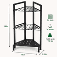 thumbnail image 2 of Garden Tool Organizer Rack, Metal Corner Yard Tool Tower with 34 Storage Slots and 14 Hooks, 12.5 x 17 x 26 in, 2 of 7