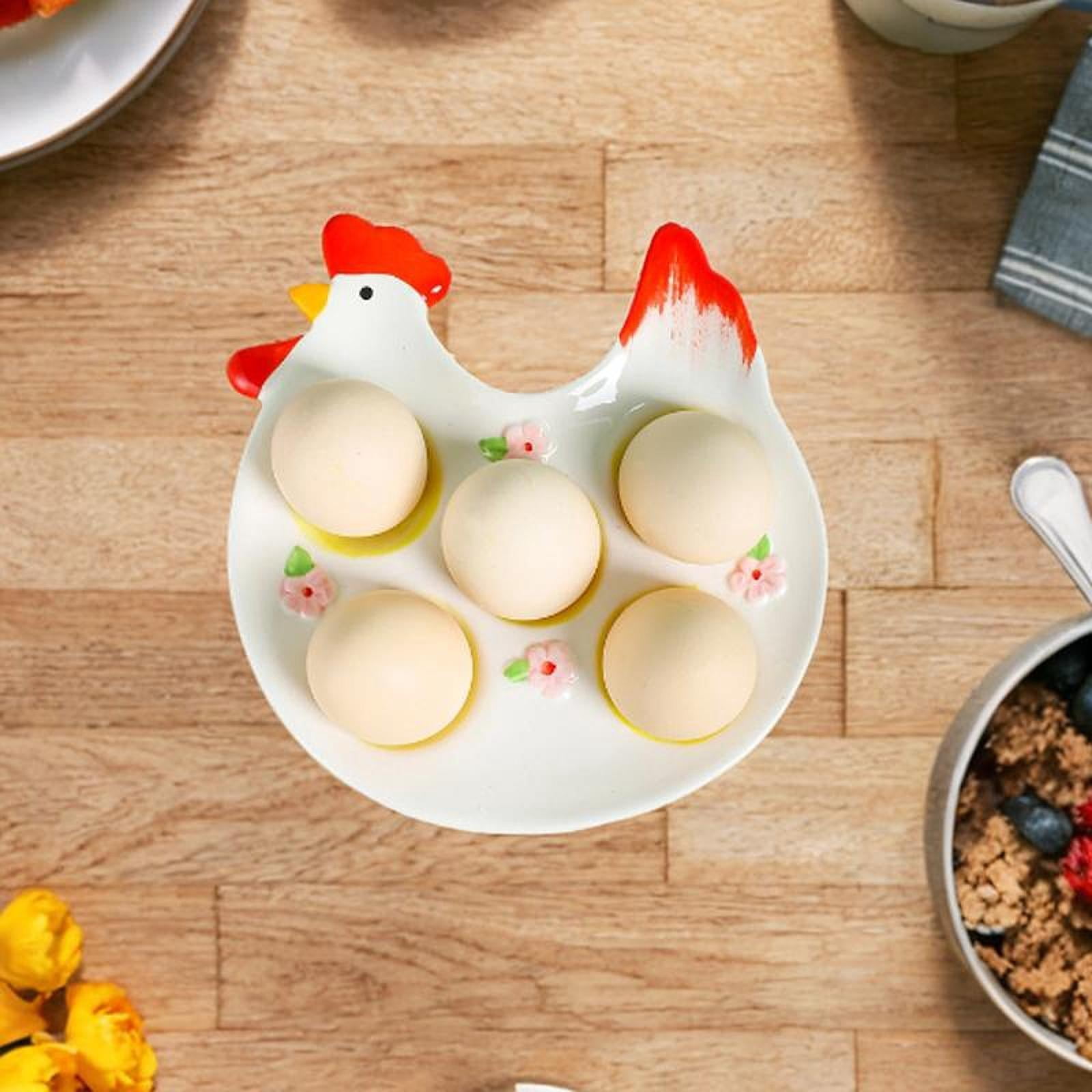 CarpNettore Easter Egg Cup Porcelain Egg Tray Dinnerware Egg Container Multifunction Easy to C