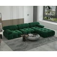 thumbnail image 5 of Sodrens Modular Sectional Sofa,L-Shaped Sofa Velvet Couch Free Combination Sofa,3-Seat Sofa with Ottoman for Living Room and Apartment,Green, 5 of 11