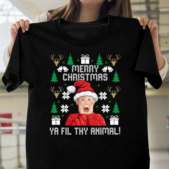 Home Alone Funny Christmas Style Graphic Unisex T-Shirt, Funny Retro Movie Gift G0351, Up to Size 5XL