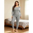 thumbnail image 2 of MANIFIQUE Plus Size Thermal Underwear for Women Long Johns Base Layer Top and Bottom Sets XL-5XL, 2 of 5