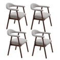 thumbnail image 2 of AFO Upholstered Dining Chairs Set of 4, Mid-Century Modern Fabric Kitchen Arm Chairs with Rubberwood Frame, Light Grey, 2 of 9