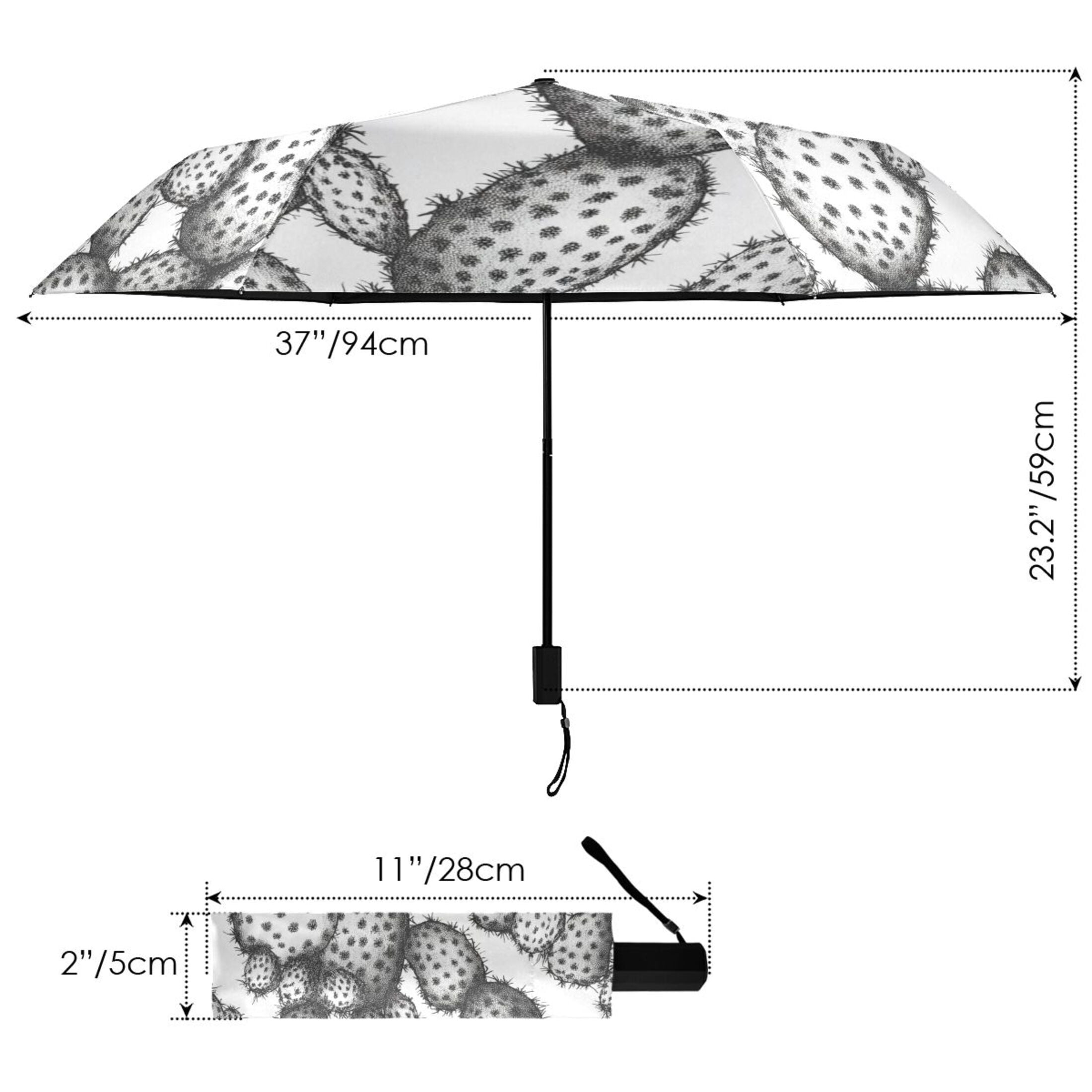 ALAZA Cactus UPF 50+ Compact Folding Umbrella for Rain Travel Umbrella Packable