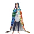 thumbnail image 3 of Honeii Rainbow Melting Ice Cream Print Poncho Cape, Cloak Coat, Snuggly Hooded Wearable Blanket, Hooded Cape For Teenagers,Halloween Costumes-Medium, 3 of 7