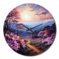 thumbnail image 2 of Designart "Rhododendron Paysage Pointillisme Point III" Horloge Murale Florale Surdimensionnée, 2 of 6