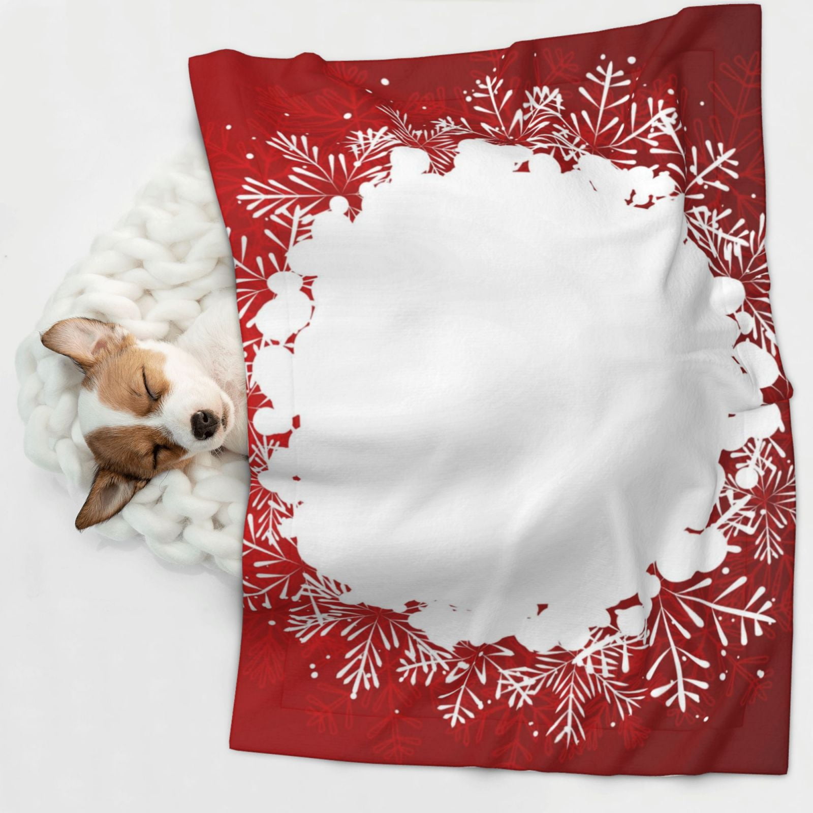 Naloa Winter Christmas Snowflake Dog Blanket, 3 Sizes Cat Blanket for Indoor Cats Large Medium Small Dog Gifts-Medium