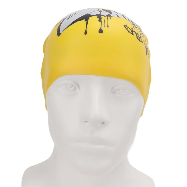 Chapeau de Natation Imprimé Imperméable Antidérapant à Rayures pour Adultes