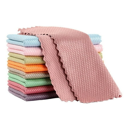 

2PCS Random Color Dish Cloths For Towels And Microfiber Dishcloths Dish Washing Dishes Cleaning Kitchen Dining & Bar Organic Cotton Dish Towels