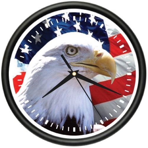 BALD EAGLE Wall Clock american flag head bird gift