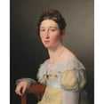thumbnail image 3 of Christoffer Wilhelm Eckersberg 12x14 Black Modern Framed Museum Art Print Titled - Portrait of Emilie Henriette Massmann, Betrothed of Frederik Wilhelm Caspar Von Benzon (1820), 3 of 5