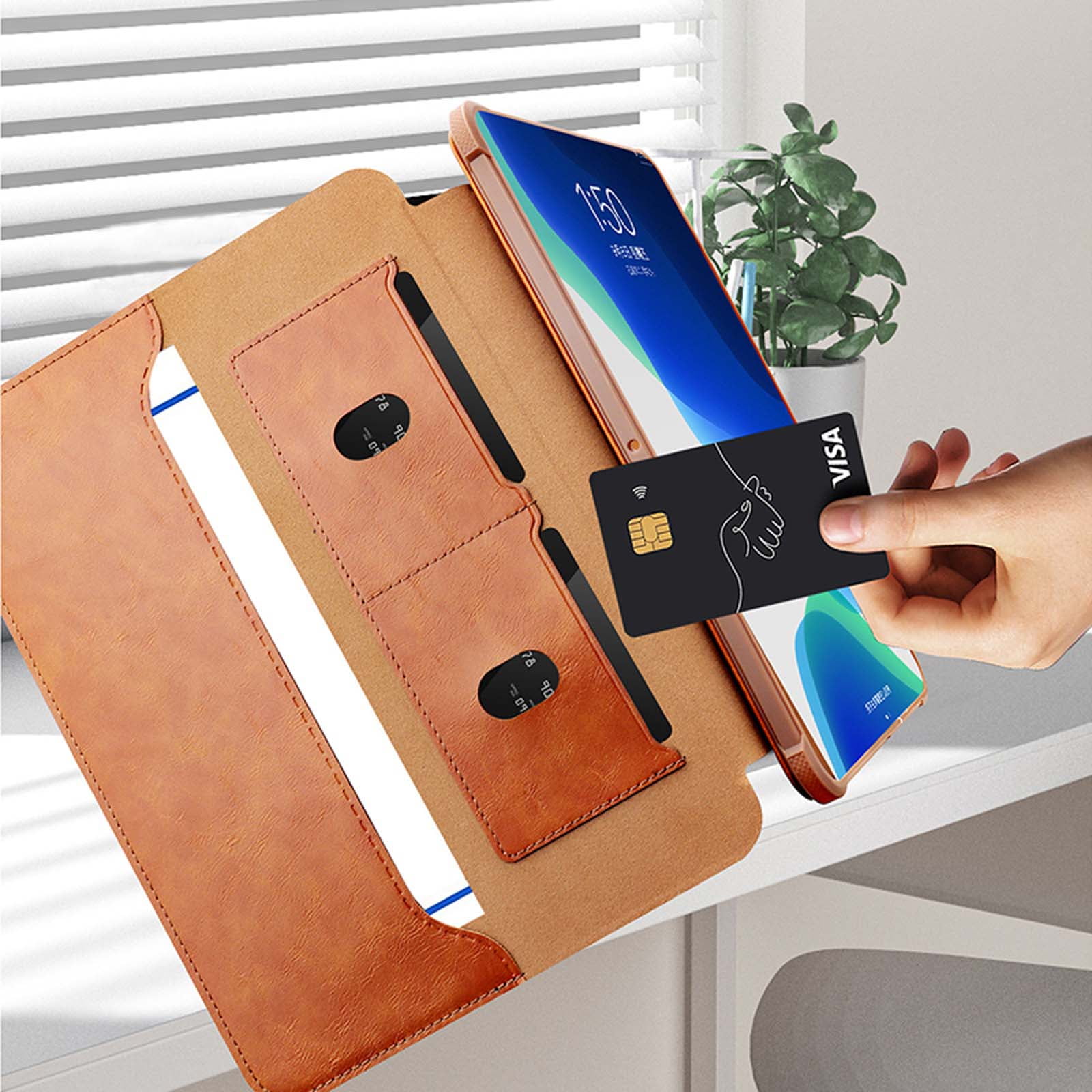 ELEHOLD Premium Leather Tablet Case For Apple iPad 11th(A16) 2025/10th Gen 2022, Stand Folio Cover Wallet Pouch Kickstand Auto Sleep/Wake Case with Pencil Holder For iPad 11th 10th Gen,Brown