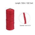 thumbnail image 2 of Unique Bargains Cotton Rope Twine String Twisted Braided Cord, Red 100m/109 Yard for Wall Hanging, Macrame Knotting, 2 of 7