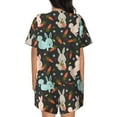 thumbnail image 3 of Kdxio Rabbit Is Eating Carrots Print Pajamas Sets for Women Short-Sleeved Pjs with Lounge Shorts Two Piece Sleepwear S-4XL, 3 of 9