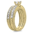 thumbnail image 3 of Dazzlingrock Collection 1.10 Carat (ctw) 14K Princess & Round Diamond Vintage Engagement Ring Set 1 CT, Yellow Gold, Size 7, 3 of 4
