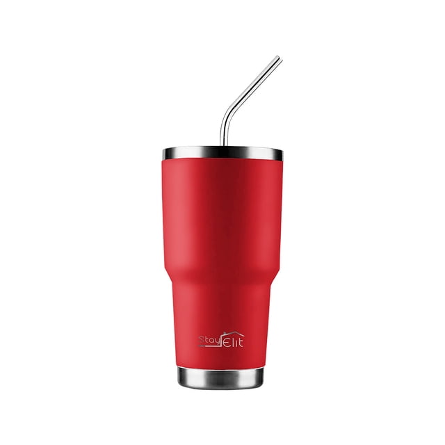 TERMO 30 OZ DE ACERO INOXIDABLE CON POPOTE Y CEPILLO COLOR ROJO