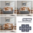 thumbnail image 5 of TSOVTHRID Geometric Brown Beige Print Reclining Loveseat Slipcovers, 6-Piece Soft Stretch Sofa Cover, 2 Seat Washable Loveseat Recliner Covers for Dogs Cats, 5 of 7