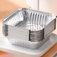thumbnail image 5 of 30-Pack Disposable Aluminum Foil Trays 16x16x4cm Oven & Grill Pans High-Temp Baking,Roasting & BBQ Use Metal Food-Grade Material, 5 of 6