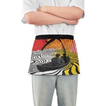 Yayeee Waist Apron with Pockets for Cooking Waterproof Half Server Aprons, Abstract Boat