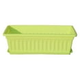 thumbnail image 2 of 17 Inch Rectangular Window Flower Box Planter with Tray, Flower Boxes Outdoor for Balcony, Windowsill, Garden (Green) 17.32x7.48x5.51", 2 of 8