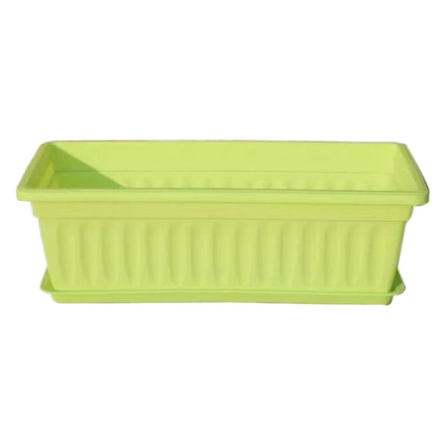 Rectangular Indoor Outdoor Hanging Windowsill Garden Box Planter,7.48x5.51x17.32 Inch,Resin Window Trough Box Long Planter Vegetable Flower Garden Pot,Countryside Flower Box Planter(Green)