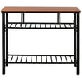 thumbnail image 6 of Rustic Farmhouse Counter Height Dining Kitchen Kitchen Island Prep Table, Kitchen Storage Rack with Worktop and 2 Shelves, Brown, 6 of 9