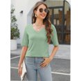 thumbnail image 2 of Fashion Solid Color Women Summer Casual Top Office Blouse, 2 of 6